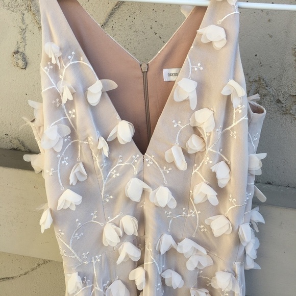 Dress The Population Appliqué Maxi Dress Gown in cream size S - Picture 10 of 16